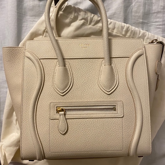 Celine white micro luggage in goatskin - Picture 5 of 6